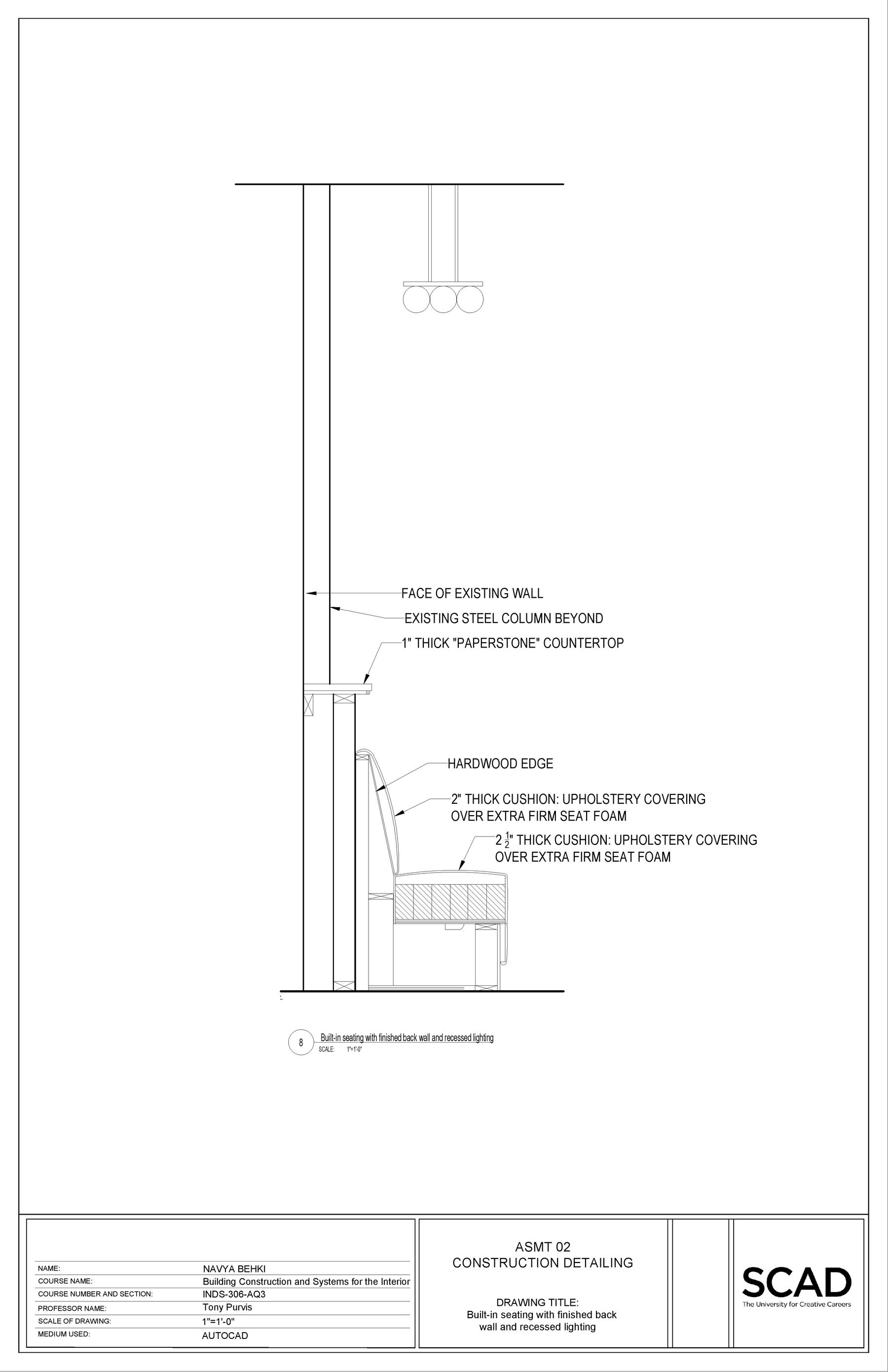 Detail Drawings — 8 — Built-in seating