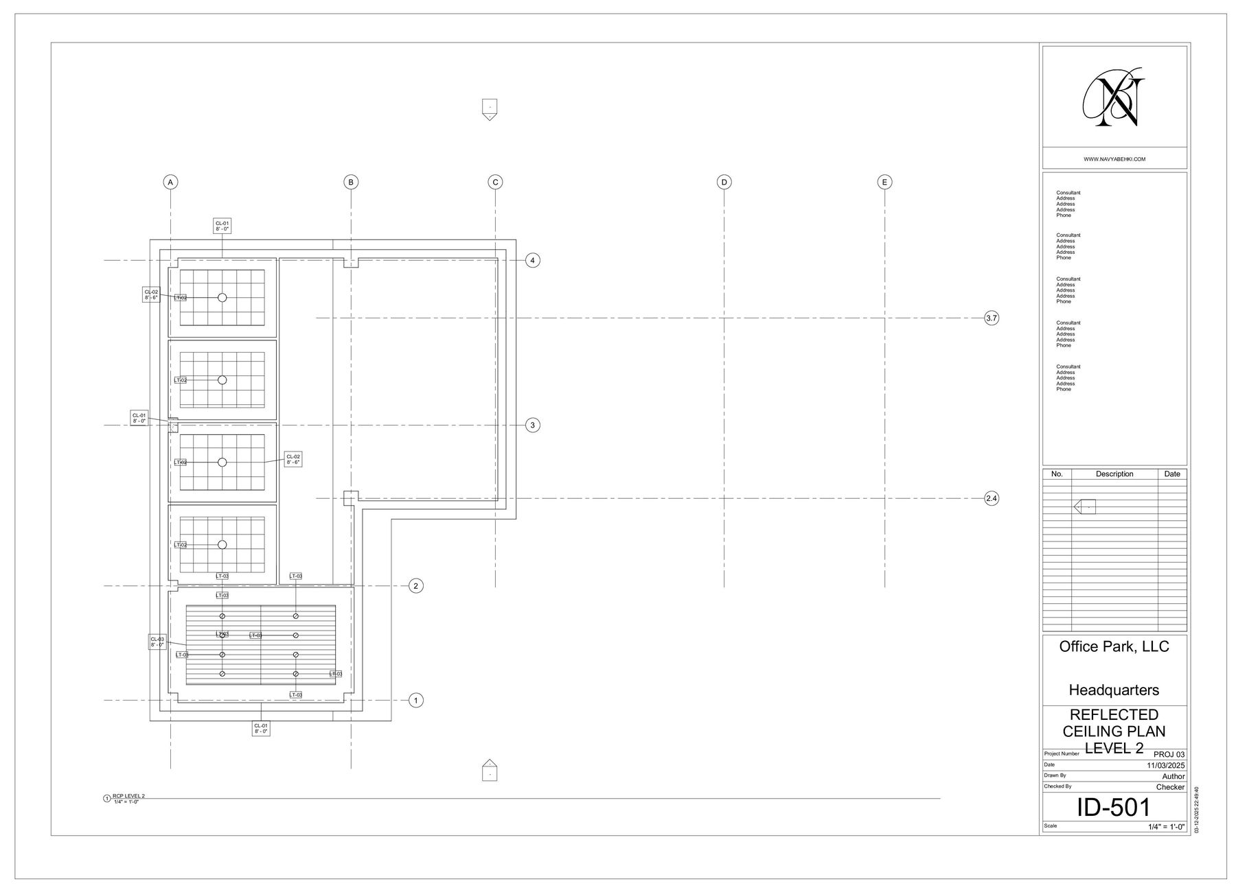 Annotated Sheets — ID-501 — Reflected Ceiling Plan, Level 2