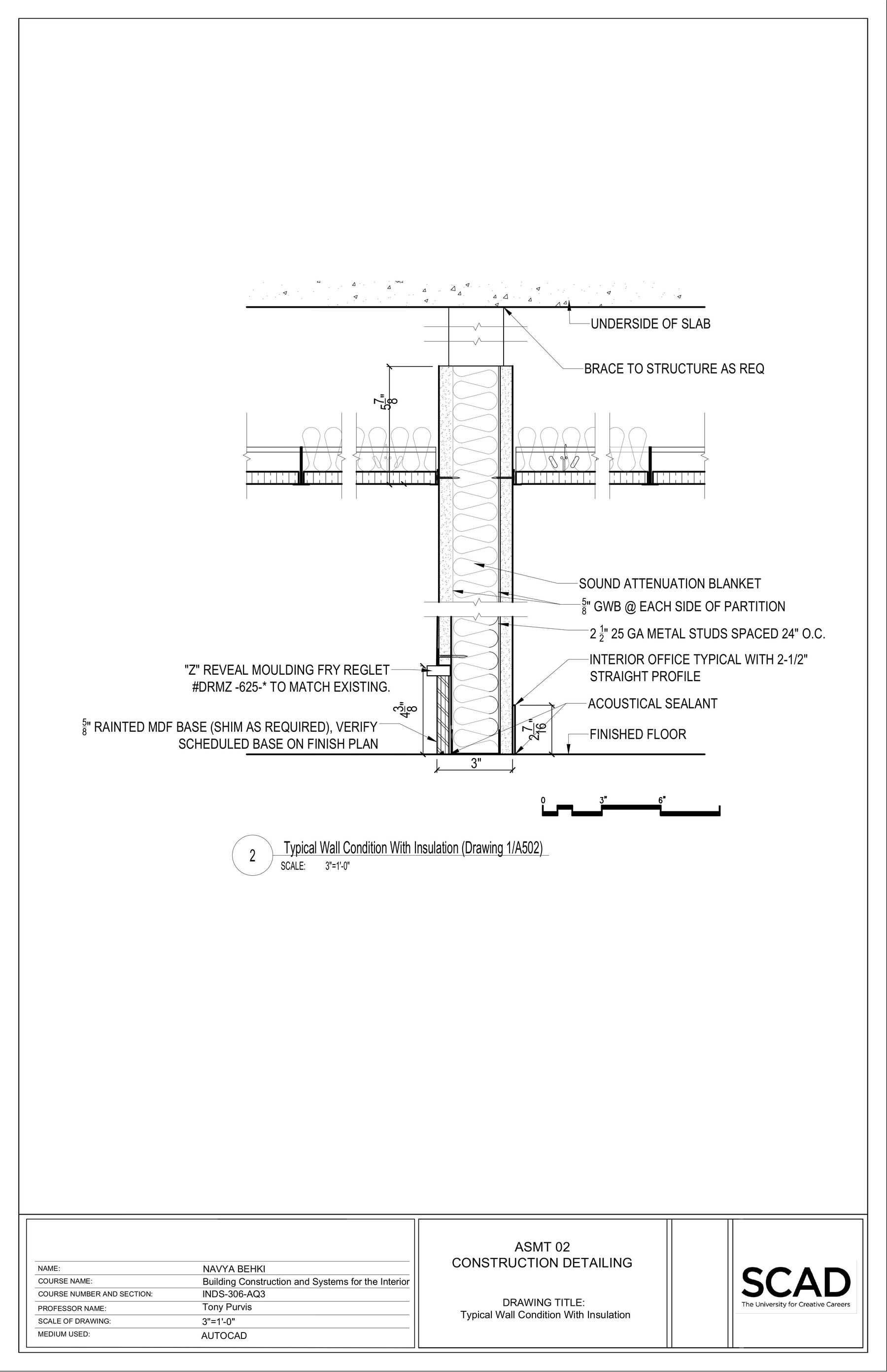 Detail Drawings — 2 — Typical wall condition with insulation