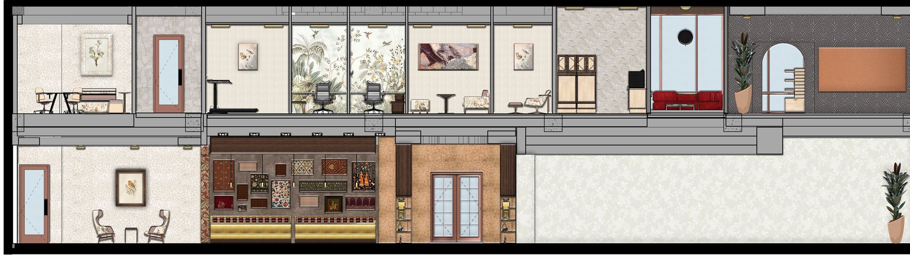 Sections — Longitudinal interior section