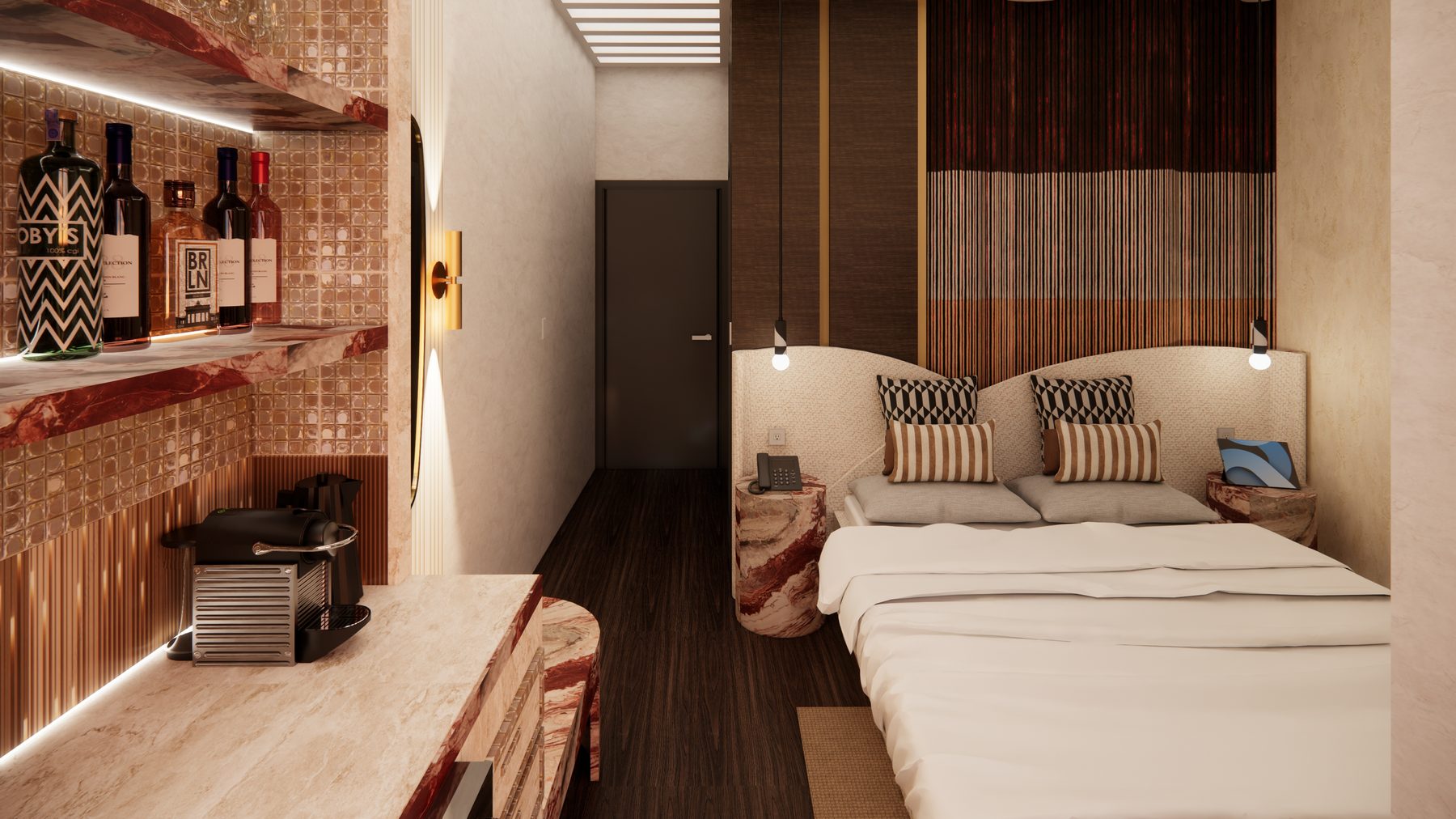 Custom bed feature, perspective view 02